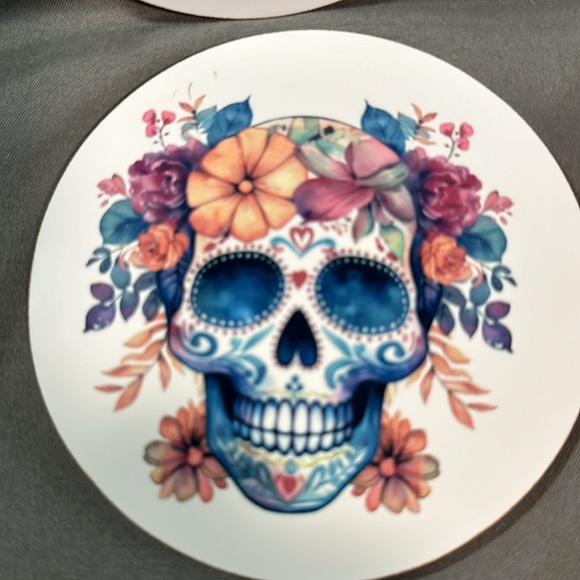 Set of Sugar Skull Coasters - Picture 4 of 5
